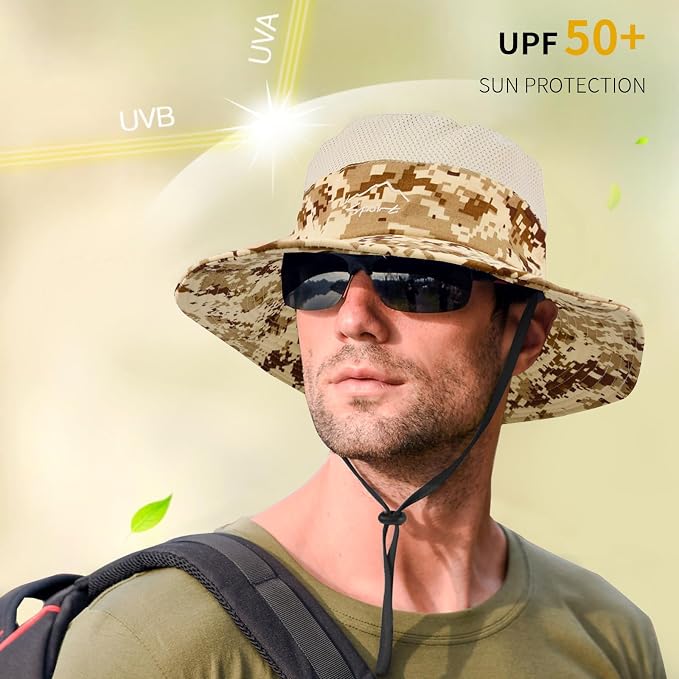 Sun Hats for Men Women Fishing Hat UPF 50+ Breathable Wide Brim Summer UV - Image 6
