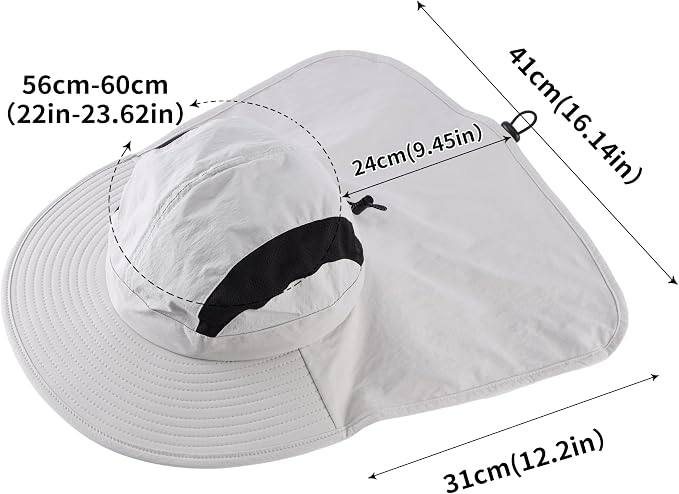 Home Prefer UPF 50+ Sun Hats for Men Women Wide Brim Fishing Hat - Image 4