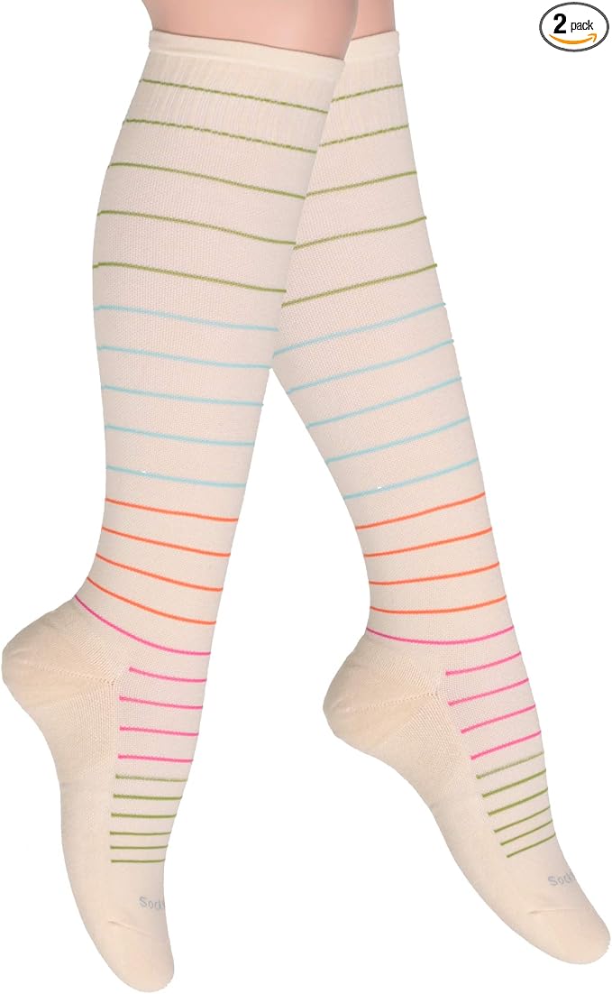 Cotton Compression Socks for Women & Men. 15-20 mmHg Support Knee-High Nude by SocksLaneCompression