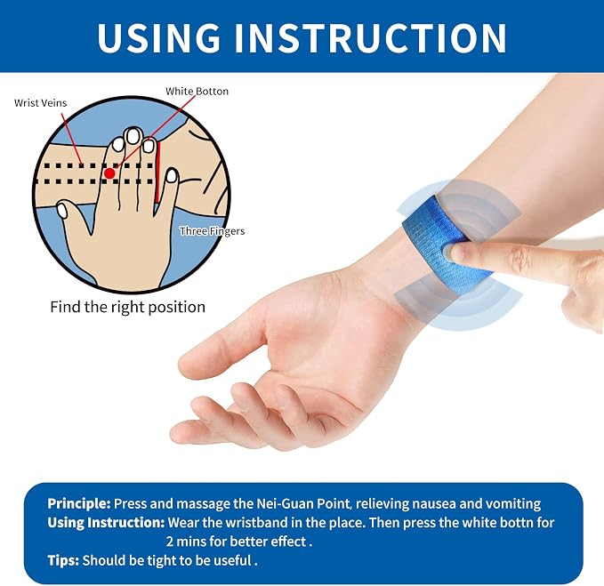 6 Pairs Motion Sickness Bands – Natural Anti Nausea Acupressure Wristbands - Image 4