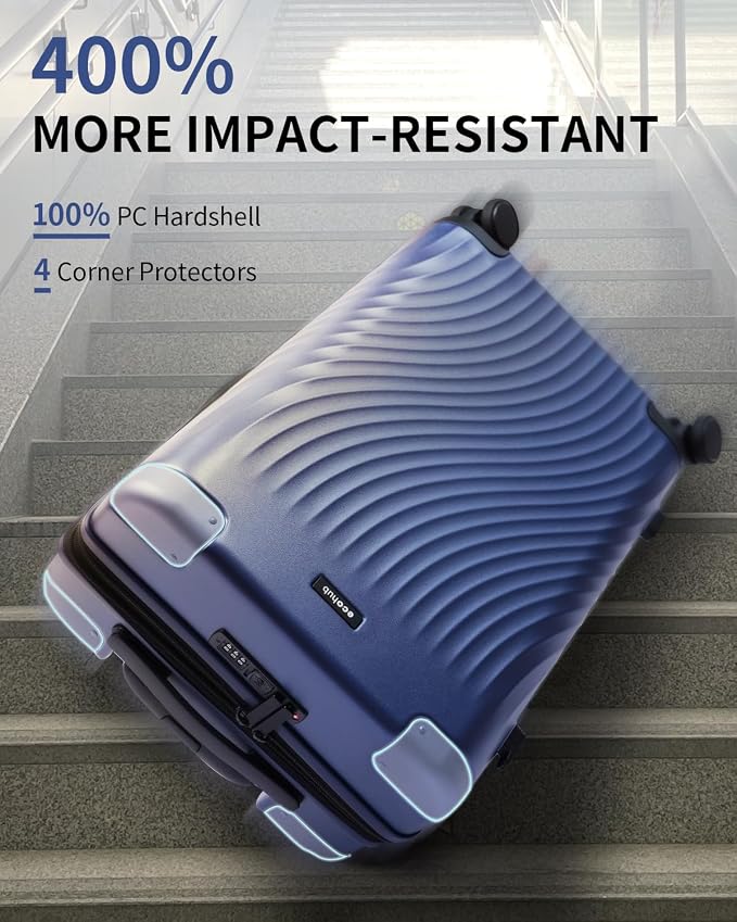 ECOHUB Hardside Expandable Carry On Luggage, Recycled PC 24" Rolling Luggage - Image 2