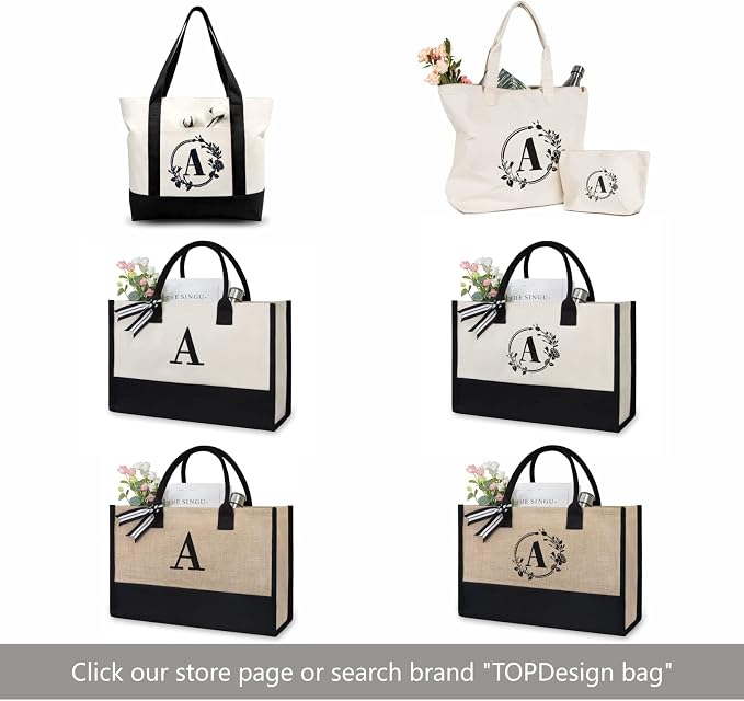 TOPDesign Classic White & Black Cotton Canvas Tote Bag, DIY Your Creativ Designs - Image 7