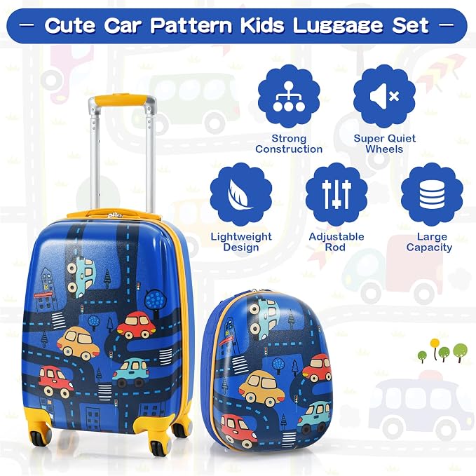 HONEY JOY Kids Luggage, Lightweight Toddler Suitcase, Durable ABS Hardshell - Image 5