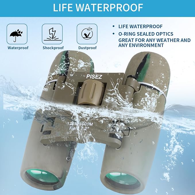 PISEZ 30X60 Compact Binoculars for Adults and Kids，Lightweight Foldable Easy - Image 5
