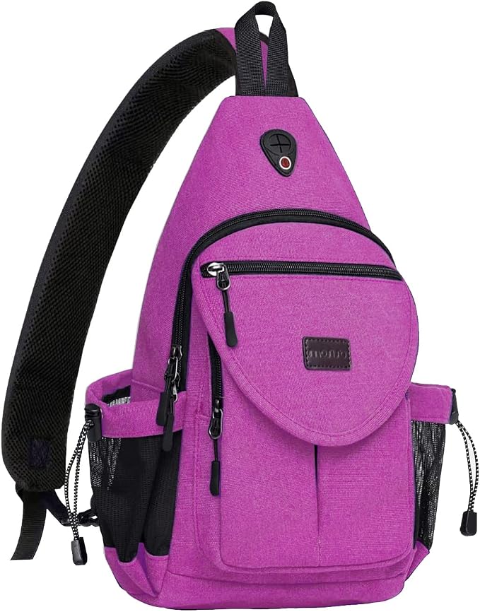 MOSISO Sling Backpack, Canvas Crossbody Hiking Daypack Bag by MOSISO