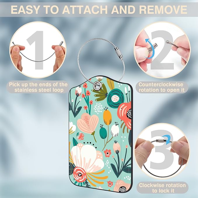 2 Pcs Spring Flowers and Berries Luggage Tags - Image 4
