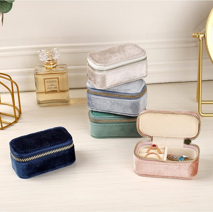 TAIMY Mini Jewelry Travel Case, Velvet Small Travel Jewelry Box, Portable - Image 7