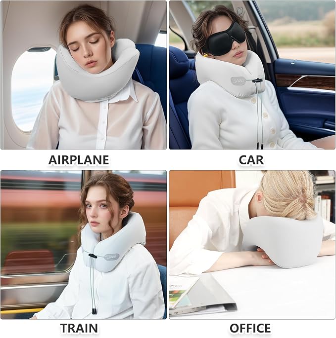 Travel Pillow, Neck Pillow Airplane, Plane Pillow Memory Foam Travel Neck Pillow - Image 6