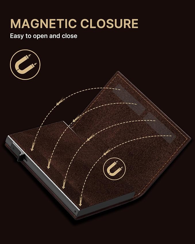 typecase Mens Wallet Card Holder: Pop Up Aluminum Case, Genuine Leather - Image 8