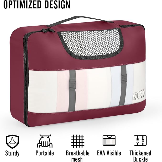 Veken 10 Set Packing Cubes for Travel Essential, Suitcase Organizer Bags in 4 - Image 4