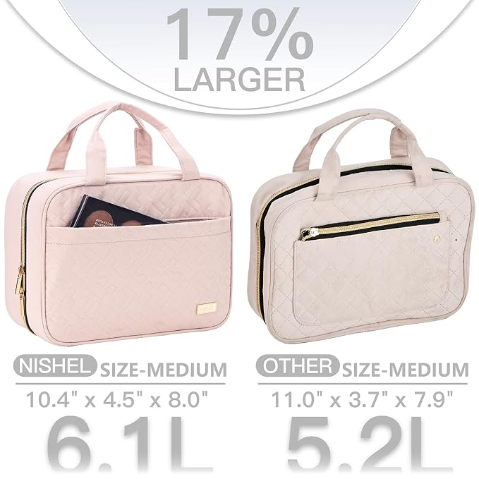 NISHEL Travel Toiletry Bag for women, Portable Hanging Organizer for - Image 3