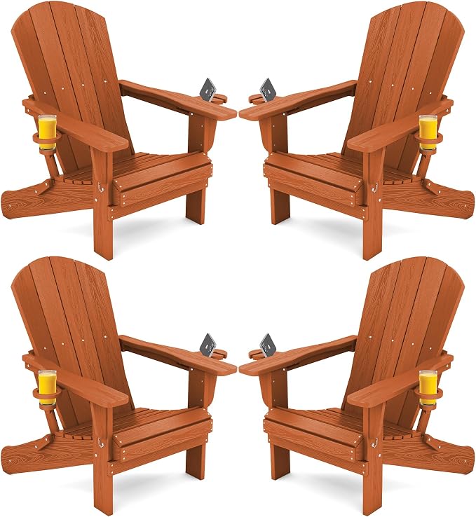 SERWALL Adirondack Chair with Cup Holders - Image 9