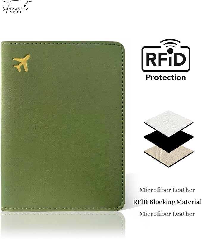 Passport Holder for Travel Essentials, RFID Blocking Passport Cover Case for - Image 3
