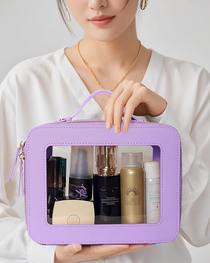 Clear Makeup Bag Small, TSA Approved Portable Toiletry Bag - Image 2