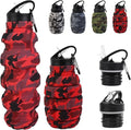 Collapsible Travel Water Bottle, Reuseable Silicone Foldable Water Bottles by KUNHANG