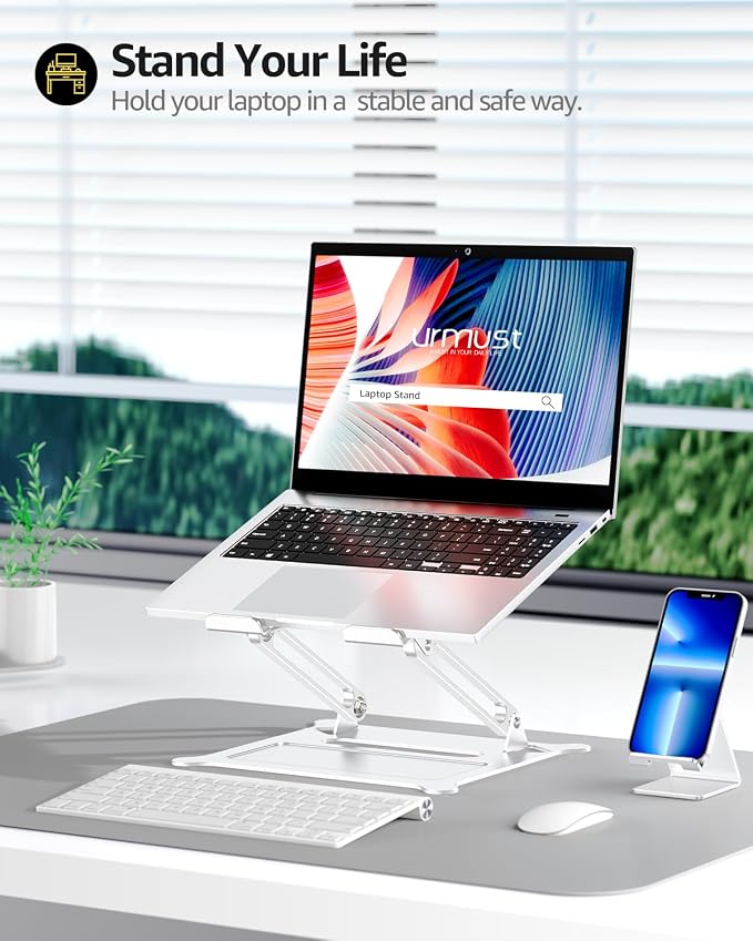 Urmust Laptop Notebook Stand Holder Adjustable Ultrabook Stand Riser Portable - Image 3