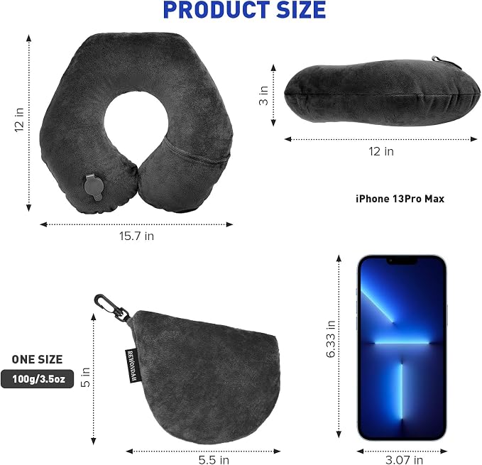 Rewondah Inflatable Travel Pillow, Inflatable Neck Pillow - Image 7