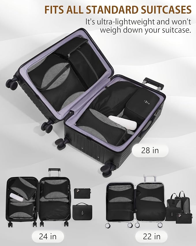 Compression Packing Cubes 12 Set, Suitcase Organizers, Extendable Packing Cubes - Image 9