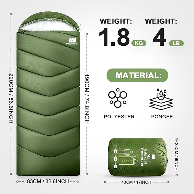 Sleeping Bags for Adults Cold Weather, Waterproof, Lightweight Camping Sleeping - Image 2