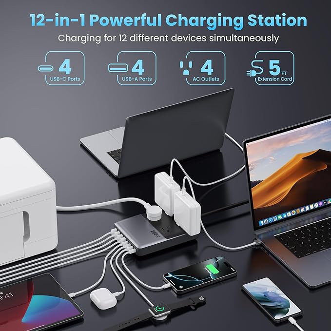 12-in-1 Charging Station USB-C Power Strip - Image 2