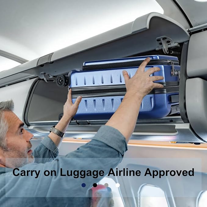 Carry On Luggage 22×14×9 Airline Approved, 20 Inch Lightweight ABS+PC Hard - Image 4