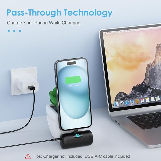 Mini Portable Charger 5000mAh Power Bank, 3A PD USB C Cell Phone Portable Power - Image 3