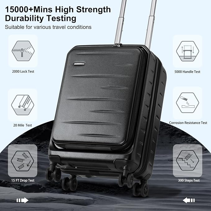 Expandable Carry On Luggage Airline Approved, 20 Inch Lightweight ABS+PC Hard - Image 7