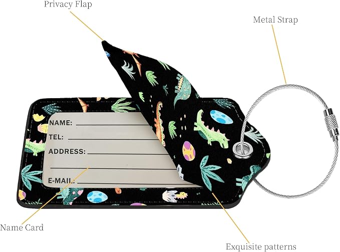 2 Pcs Luggage Tags for Suitcases, PU Leather Cruise Ship Luggage Tags - Image 2