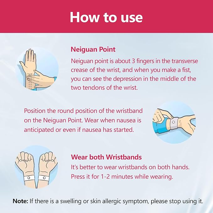 Motion Sickness Wristband, Anti-Nausea Acupressure Wrist Band - Image 6