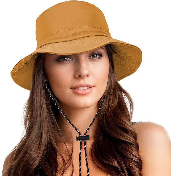 Durio Waterproof Bucket Hats for Woman UPF 50+ Sun Hat UV Protection Packable by DURIO