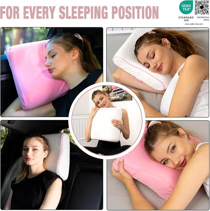 Travel & Camping Comfortable Memory Foam Pillow – Easy to Carry Portable Bag – - Image 3