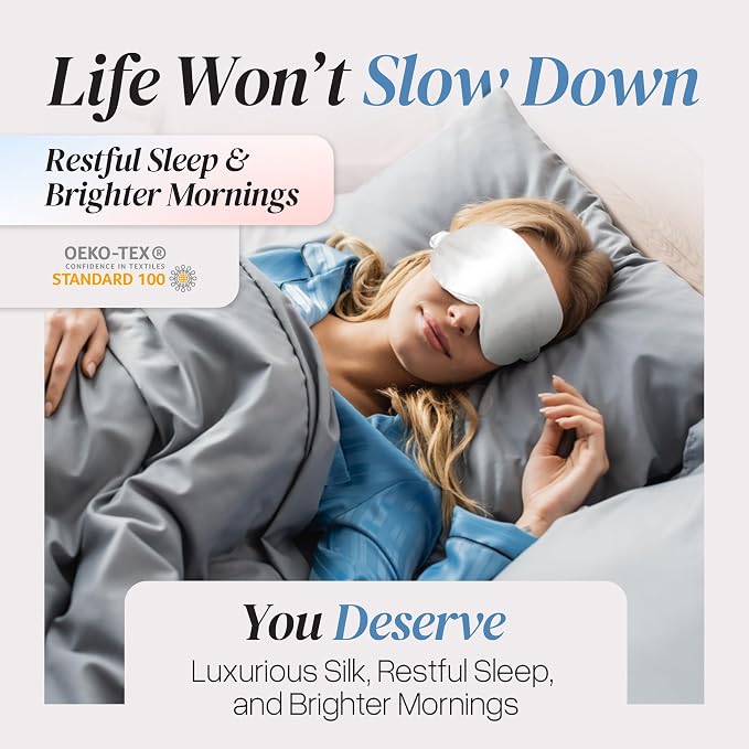 Adjustable Silk Sleep Mask Eye Covers | 100% Pure 6A Mulberry Silk | Blackout & - Image 6