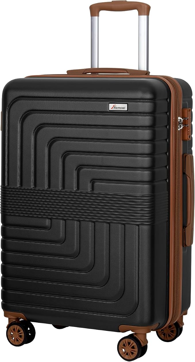 Romswi Expandable 28" Checked Luggage, Large Hardshell Suitcase by Romswi