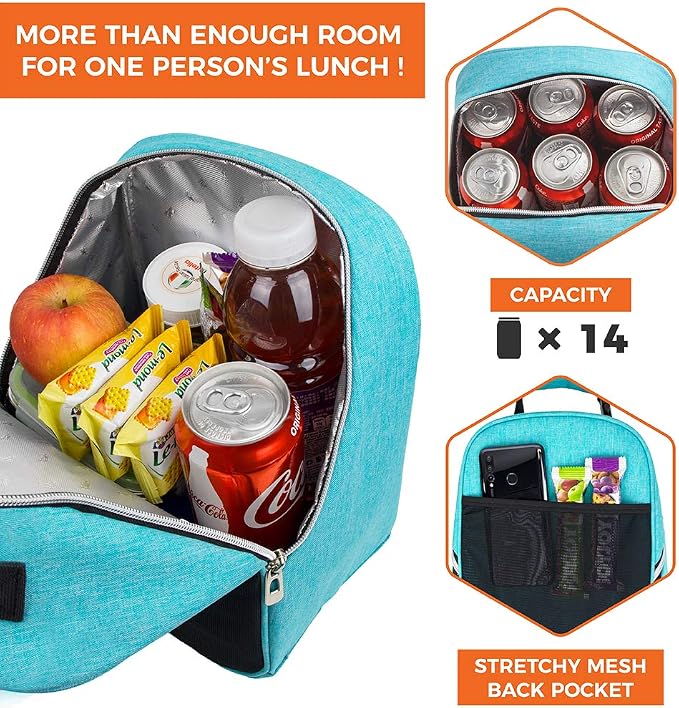 opux Lunch Box for Girls Boys Kids, Insulated Leakproof Lunch Bag, Reusable - Image 5