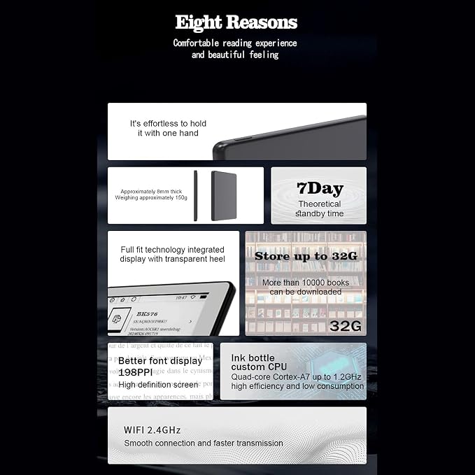 eReader 5.76 Inch Touchscreen ComfortLight, 16GB of Storage, Dark Mode Option - Image 6