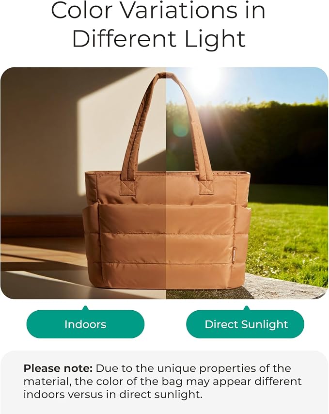 BAGSMART Tote Bag for Women, Lightweight Puffy Tote Bag - Image 3
