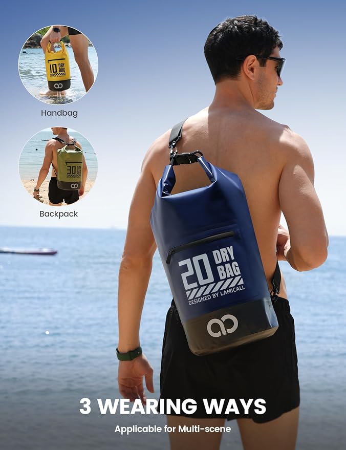 Lamicall Dry Bag Waterproof Backpack - 5L/10L/20L/30L/40L Roll Top Waterproof - Image 5