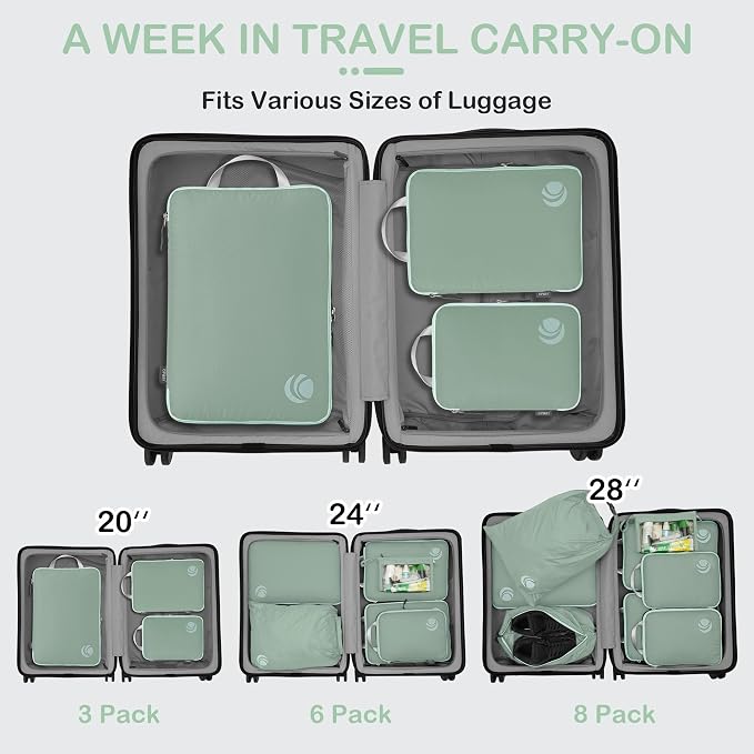 Cipway Compression Packing Cubes, Ultralight Luggage Organizer Bags, Travel - Image 7