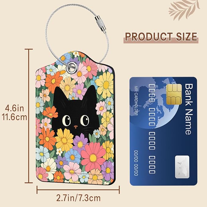 2 Pcs Colorful Cat Luggage Tags - Image 5