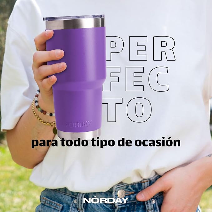 NORDAY | Tumbler with Lid - 30oz - Violet Insulated Tumbler - Stainless Steel - Image 5