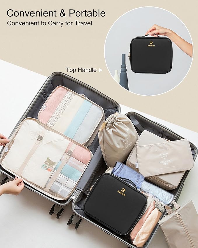 Relavel Makeup Bag with LED Mirror, Travel Makeup Case with Rechargeable - Image 7