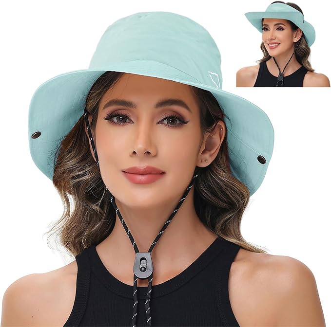 Sun Hats for Women Bucket Hat UV Protection Fishing Hat Wide Brim Safari Hats 2 by ZOORON