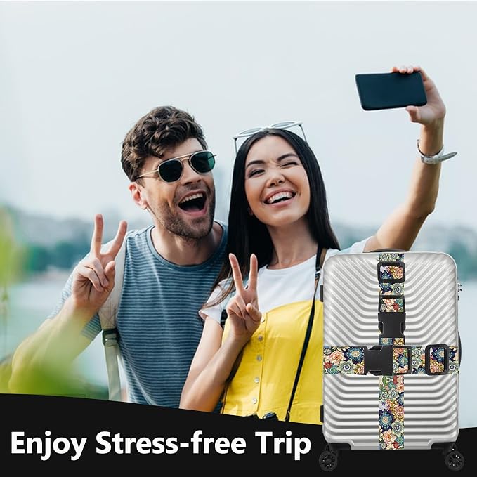 2 Pack Luggage Straps for Suitcases Adjustable Luggage Belt TSA Approved - Image 4