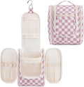 Narwey Small Checkered Hanging Travel Toiletry Bag by Narwey