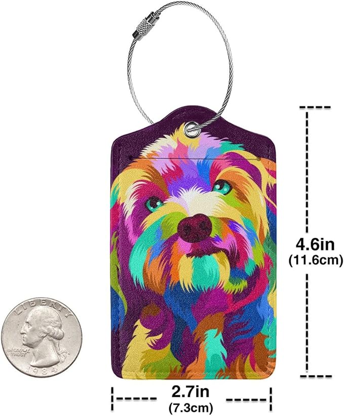 2 Pack Colorful Dog Luggage Tag - Image 4
