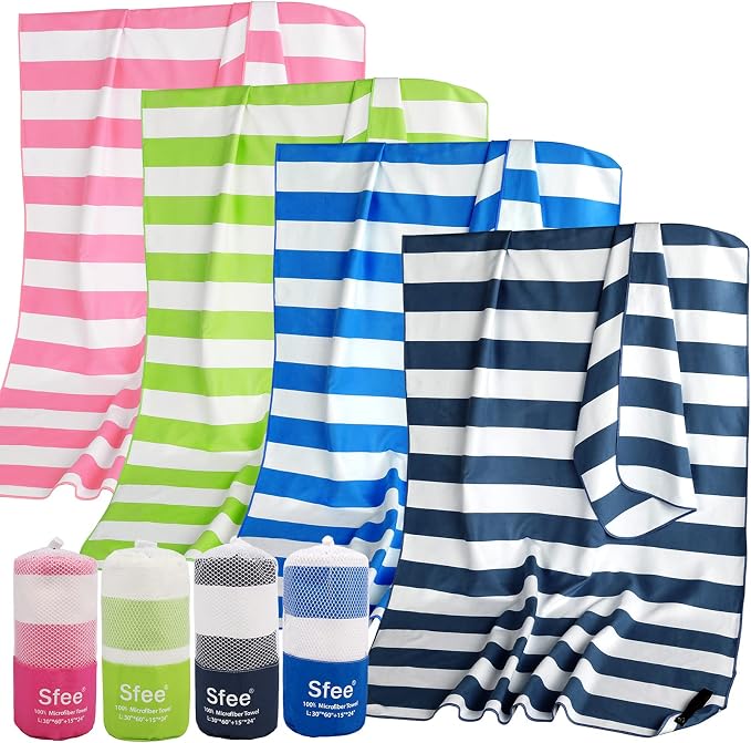 Sfee 2 in 1 Microfiber Beach Towel, Quick Dry Towel Camping Towel Travel Towel by Sfee