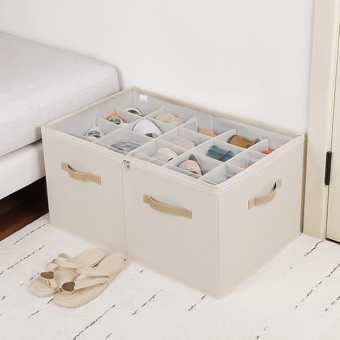 Shoe Organizer for Closet 2 Pack, Foldable Shoe Box - Image 5