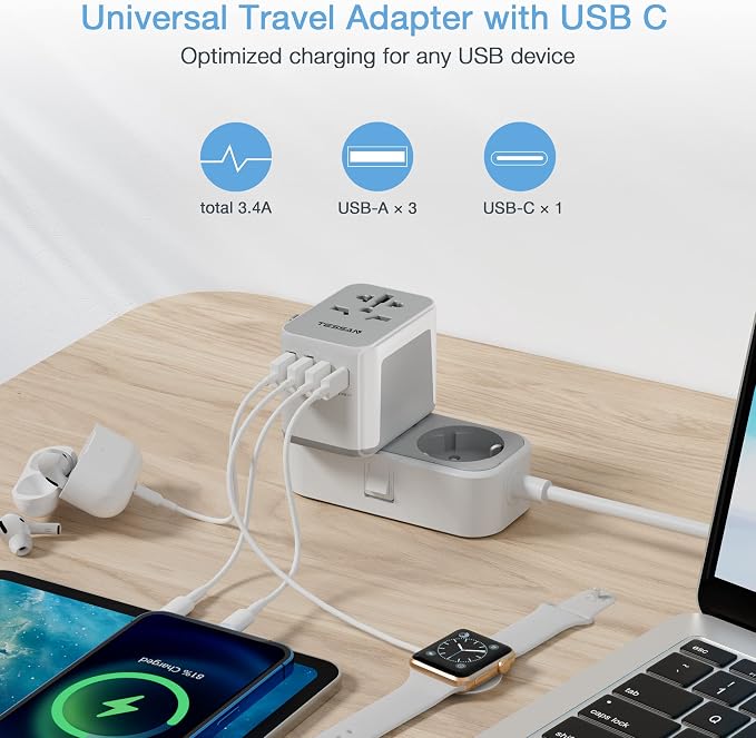 TESSAN Universal Travel Adapter, International Power Adapter - Image 3