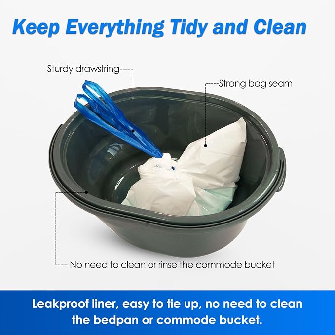 100 Count Enlarged Bedside Commode Liners - Image 5