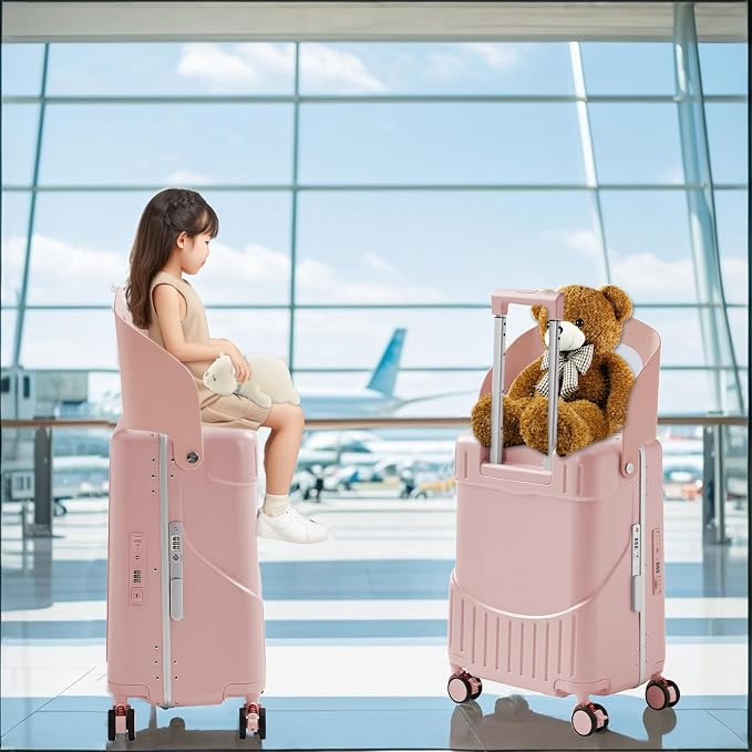 TABU 20" Ride-on Luggage with Seat，Front Opening Carry-On Hardshell Ride On - Image 2